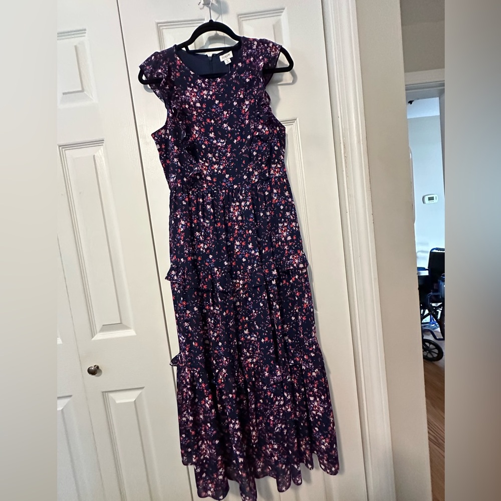 J.Crew flowered tiered maxi dress.